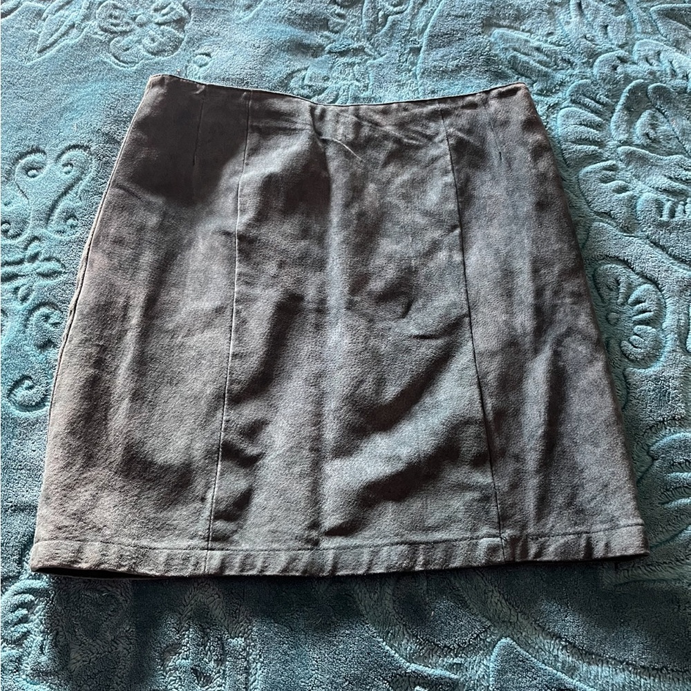 Blue Leather Skirt